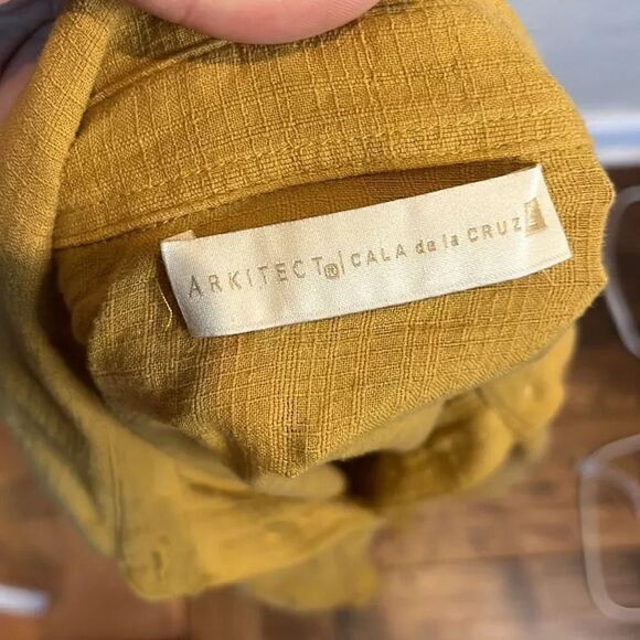 ARKITECT Cala de la Cruz Mustard Cotton Blouse, L! - Picture 7 of 8